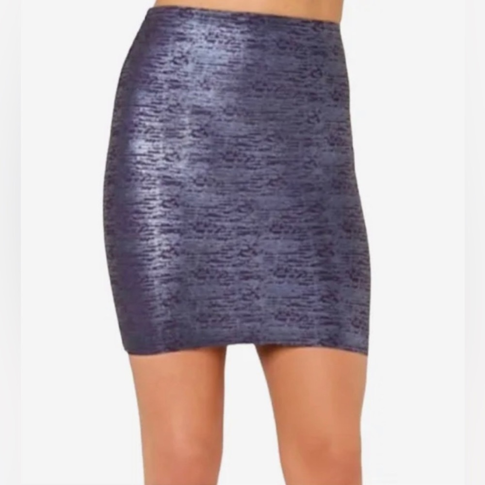 Wow Couture | Bandage Mini Skirt, Navy Metallic, Medium, NWT
